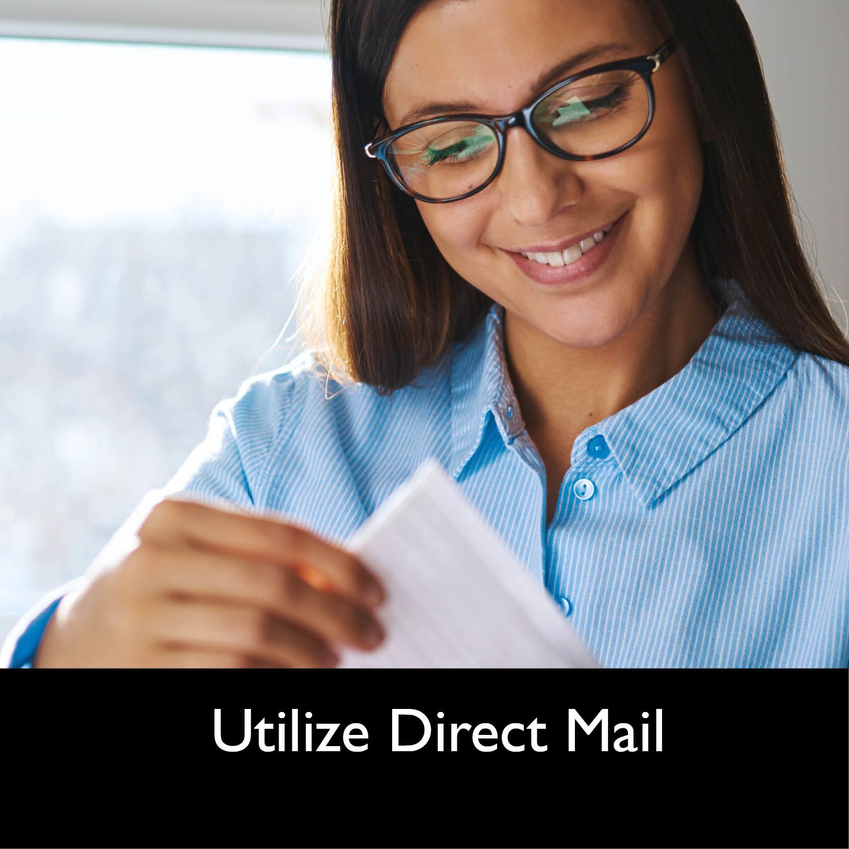 Woman opening direct mail