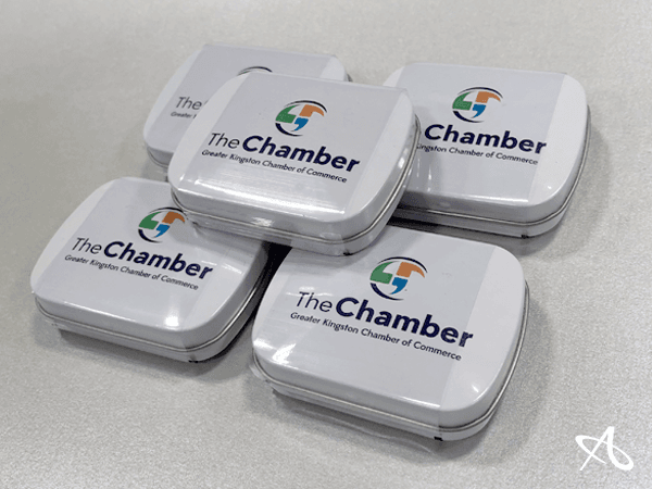 Branded mints with Kingston Chamber logo