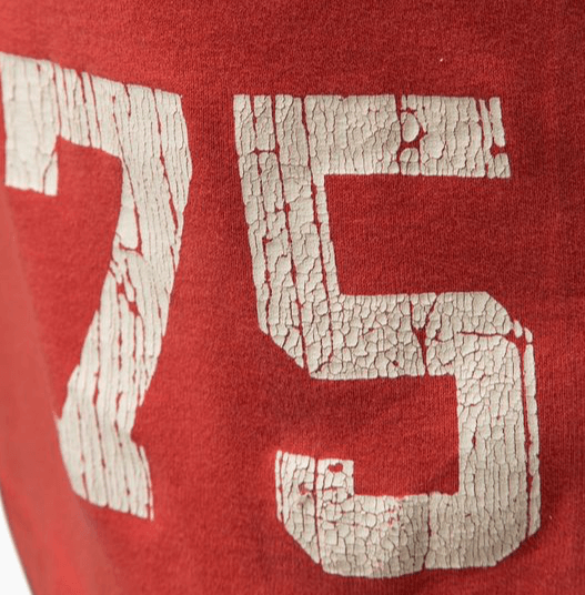 t shirt with cracked ink