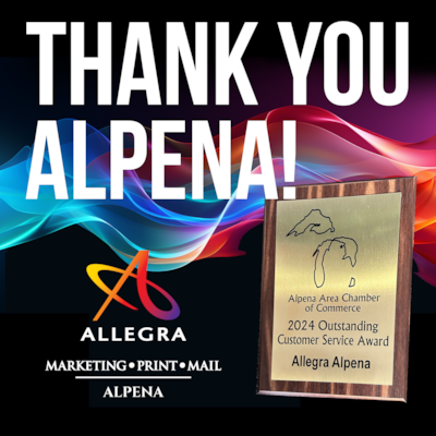 Allegra Alpena Wins Outstanding Customer Service Award | Excellence in Print & Community Service