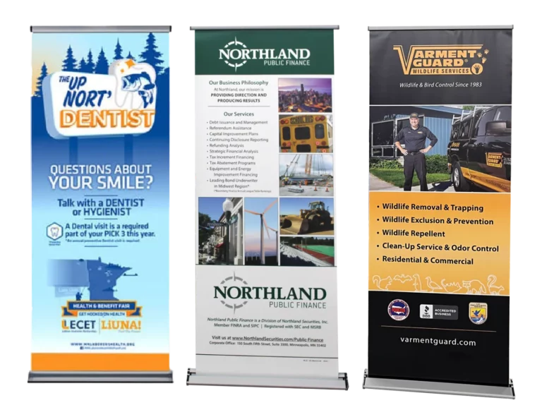 Retractable banners by Allegra Arden Hills