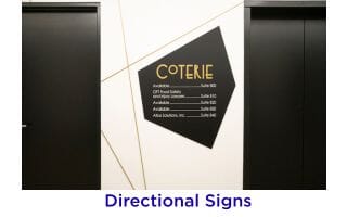 Directional office sign