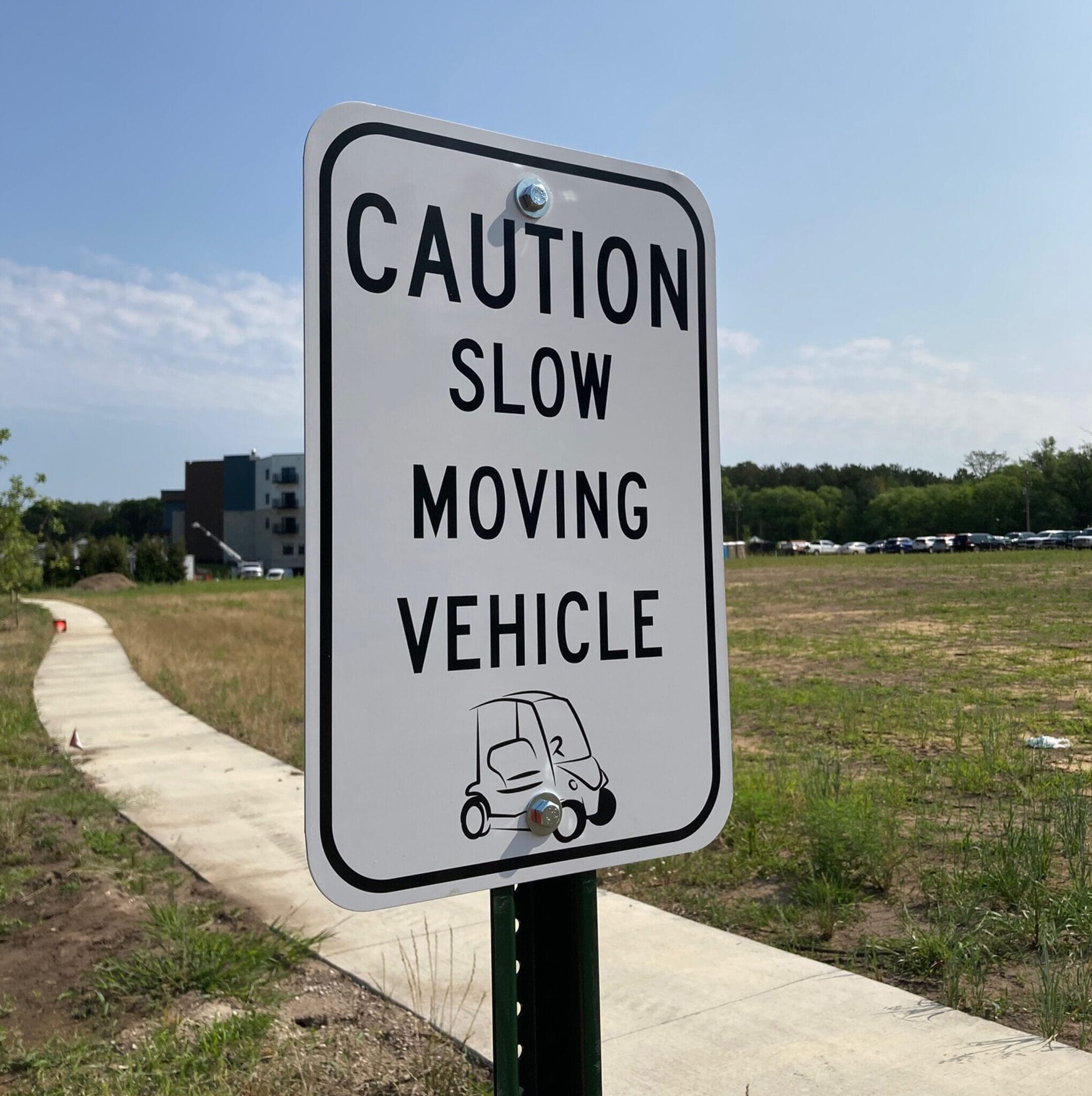 caution slow moving vehicle sign