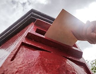 Placing letter into mailbox
